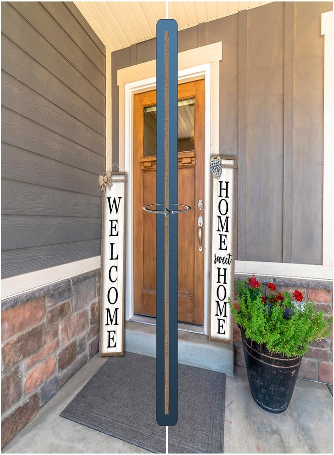 Surfapans Outdoor Welcome Sign for Front Porch Standing Large 2 Sided 45"X9" Wooden Frame Tall Vertical Leaner Long Home Sweet Home Front Door Sign for Rustic Outside Farmhouse Modern Decor (Wood White) - Image 5